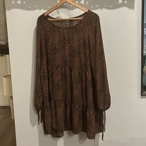 Wild fable cheetah print dress with lantern tie sleeves.